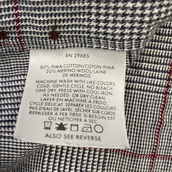 Pendleton Canterbury Cloth Pima Cotton Wool Plaid Button Down Shirt Small - Picture 4 of 6